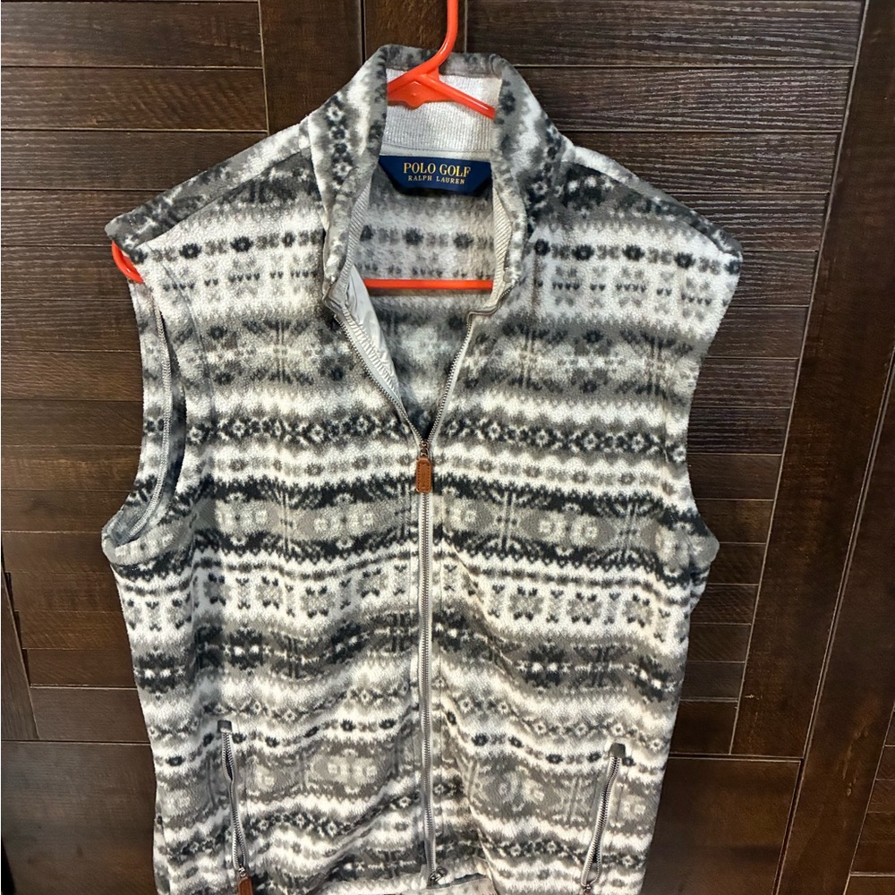 Ralph Lauren Black and Gray Patterned Men's Vest